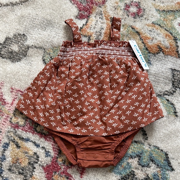 Carter's Brown Floral Diaper Cover - Picture 1 of 2